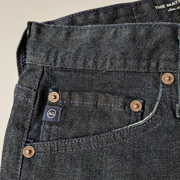NEW AG Men's Matchbox Slim Straight Black Jeans Size 30 - Picture 8 of 16